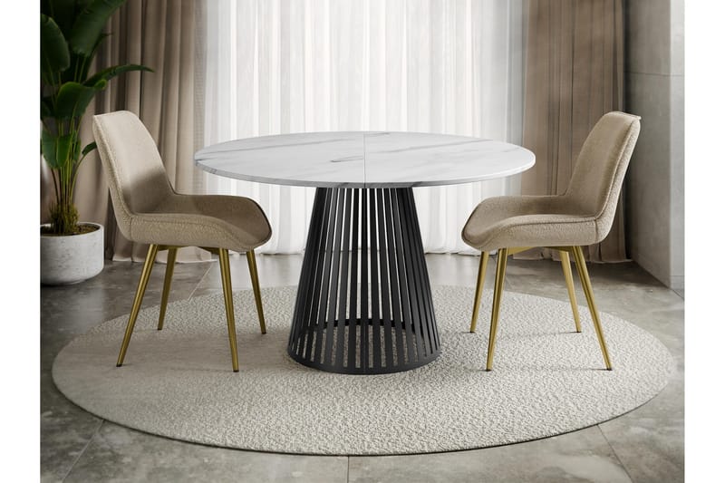 Beylen Matbord 100 cm Rund - Vit/Svart - Möbler - Bord & matgrupper - Matbord & köksbord