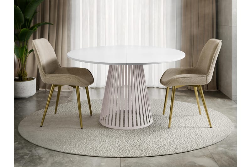 Beylen Matbord 120 cm Rund - Vit/Beige - Möbler - Bord & matgrupper - Matbord & köksbord