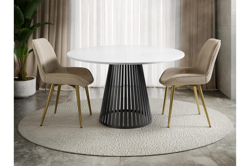 Beylen Matbord 120 cm Rund - Vit/Svart - Möbler - Bord & matgrupper - Matbord & köksbord
