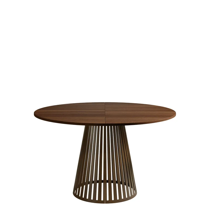 Beylen Matbord Rund Förlängningsbart 100-176 cm, brun/koppar