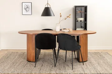 Biana Matgrupp 200 cm Oval inkl 4 Foyos Stolar - Valnötsbrun/Svart - Möbler - Bord & matgrupper - Matgrupper