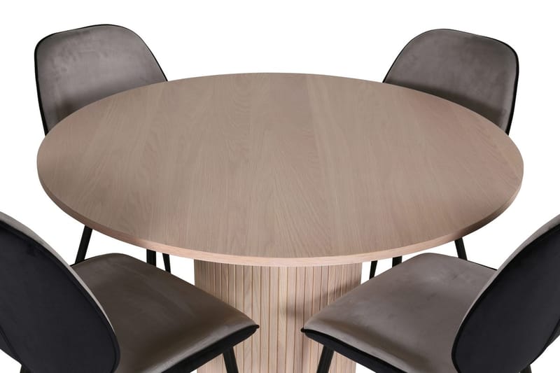 Bianca Matbord 110 cm Runt med 4 Emma Matstol - Möbler - Bord & matgrupper - Matgrupper