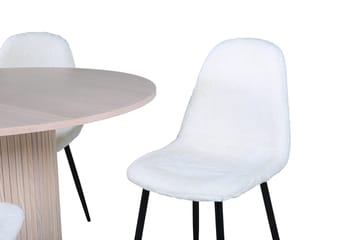 Bianca Matbord 110 cm Runt med 4 Polar Matstol - Möbler - Bord & matgrupper - Matgrupper