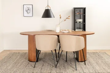 Bianca Matbord 200 cm Ovalt med 4 Berit Karmstol med Armstöd - Möbler - Bord & matgrupper - Matgrupper