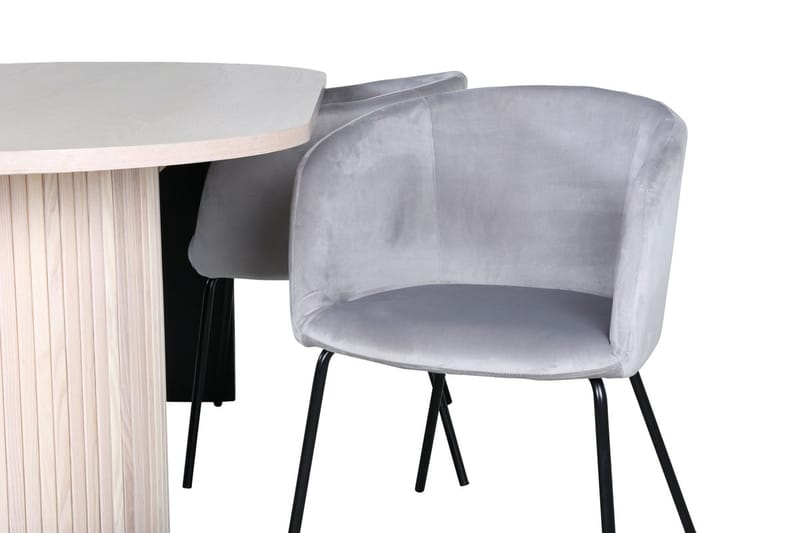 Bianca Matbord 200 cm Ovalt med 4 Berit Karmstol med Armstöd - Möbler - Bord & matgrupper - Matgrupper