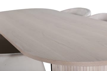 Bianca Matbord 200 cm Ovalt med 4 Berit Karmstol Sammet med Armstöd - Möbler - Bord & matgrupper - Matgrupper