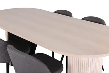 Bianca Matbord 200 cm Ovalt med 4 Velvet Stitches Matstol - Möbler - Bord & matgrupper - Matgrupper