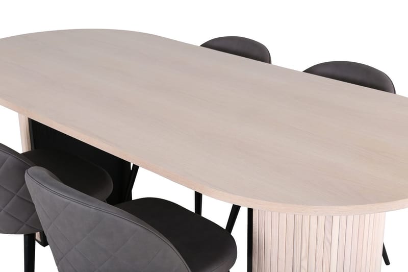 Bianca Matbord 200 cm Ovalt med 4 Velvet Stitches Matstol - Möbler - Bord & matgrupper - Matgrupper