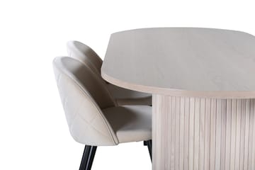 Bianca Matbord 200 cm Ovalt med 4 Velvet Stitches Matstol - Möbler - Bord & matgrupper - Matgrupper