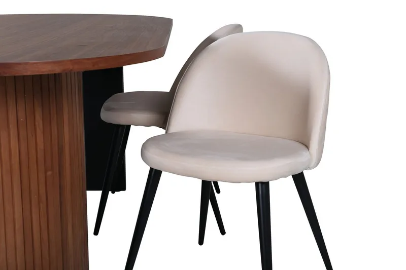 Bianca Matbord 200 cm Ovalt med 4 Velvet Stitches Matstol - Möbler - Bord & matgrupper - Matgrupper