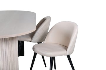 Bianca Matbord 200 cm Ovalt med 4 Velvet Stitches Matstol - Möbler - Bord & matgrupper - Matgrupper