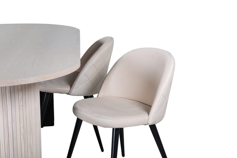 Bianca Matbord 200 cm Ovalt med 4 Velvet Stitches Matstol - Möbler - Bord & matgrupper - Matgrupper