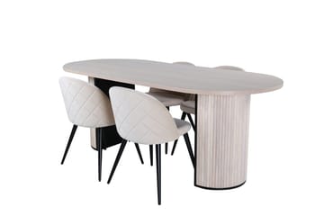 Bianca Matbord 200 cm Ovalt med 4 Velvet Stitches Matstol - Möbler - Bord & matgrupper - Matgrupper