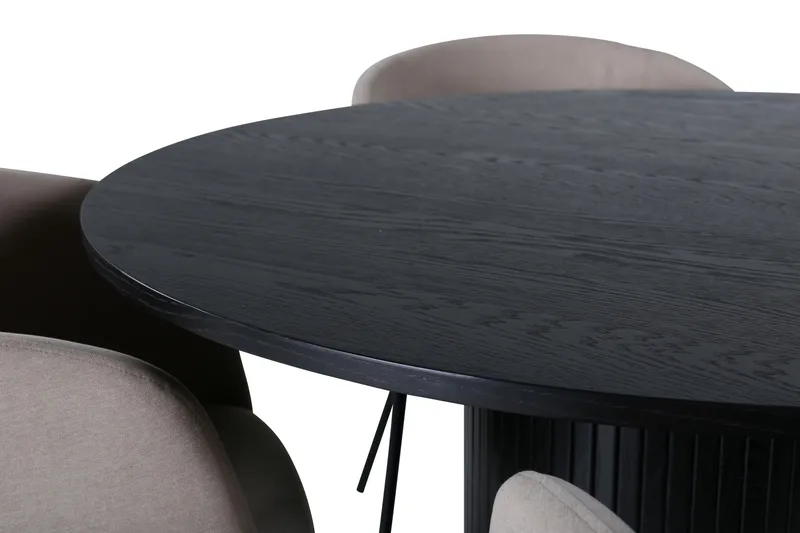 Bianca Matgrupp 110 cm Rund med 4 Berit stolar - Beige - Möbler - Bord & matgrupper - Matgrupper