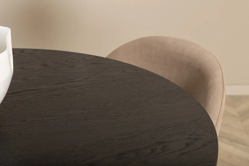 Bianca Matgrupp 110 cm Rund med 4 Velvet stolar - Beige - Möbler - Bord & matgrupper - Matgrupper