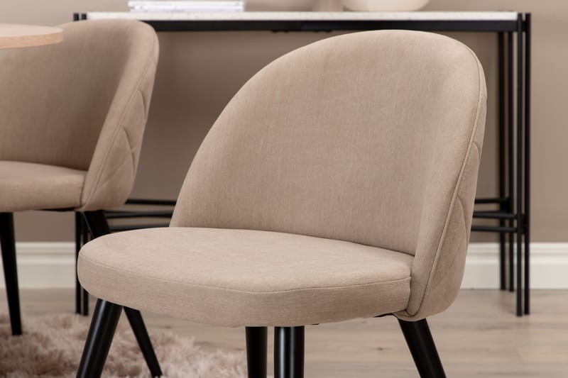 Bianca Matgrupp 110 cm Rund med 4 Velvet stolar - Beige - Möbler - Bord & matgrupper - Matgrupper