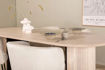 Bianca Matgrupp 200 cm Oval med 4 Berit stolar - Beige - Möbler - Bord & matgrupper - Matgrupper