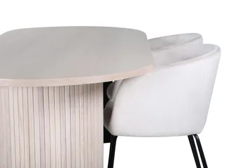 Bianca Matgrupp 200 cm Oval med 4 Berit stolar - Beige - Möbler - Bord & matgrupper - Matgrupper