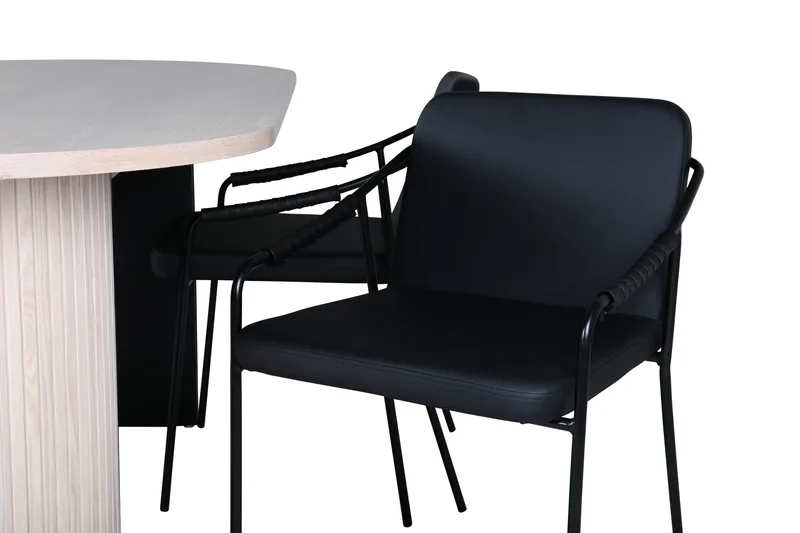 Bianca Matgrupp 200 cm Oval med 4 Tvista stolar - Svart - Möbler - Bord & matgrupper - Matgrupper