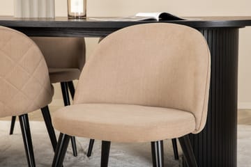 Bianca Matgrupp 200 cm Oval med 4 Velvet stolar - Beige - Möbler - Bord & matgrupper - Matgrupper