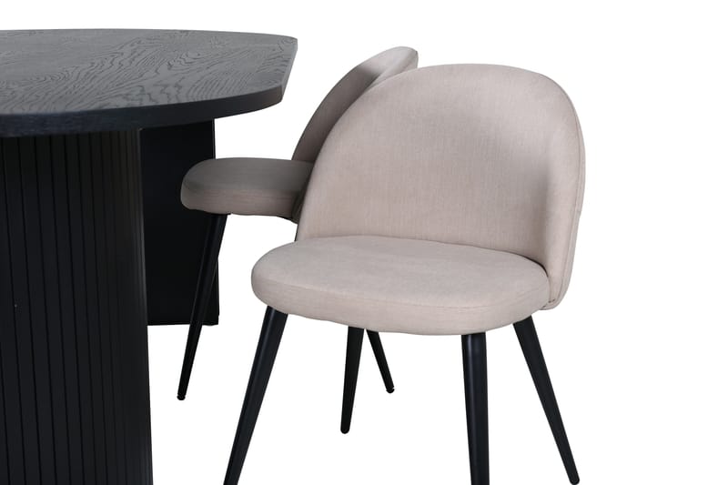 Bianca Matgrupp 200 cm Oval med 4 Velvet stolar - Beige - Möbler - Bord & matgrupper - Matgrupper