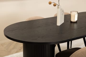 Bianca Matgrupp 200 cm Oval med 4 Velvet stolar - Beige - Möbler - Bord & matgrupper - Matgrupper