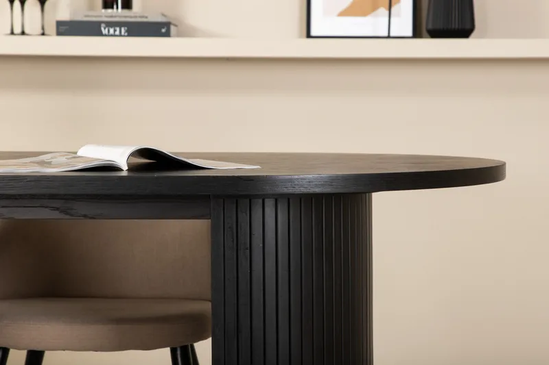 Bianca Matgrupp 200 cm Oval med 4 Velvet stolar - Beige - Möbler - Bord & matgrupper - Matgrupper