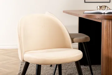 Bianca Matgrupp 200 cm Oval med 4 Velvet stolar - Svart - Möbler - Bord & matgrupper - Matgrupper