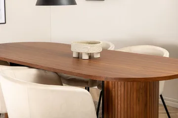 Bianca Oval Matgrupp 200 cm med 4 Berit Matstolar - valnötsfärgad, beige och svart - Möbler - Bord & matgrupper - Matgrupper