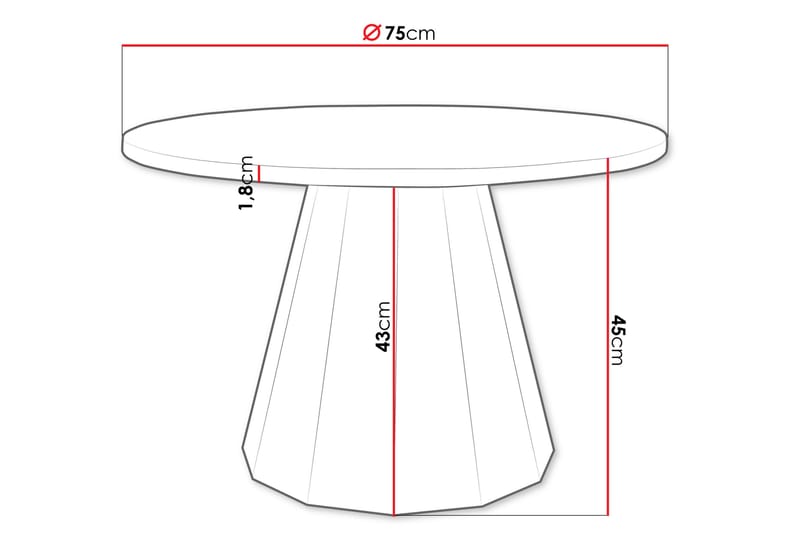 Bilten Soffbord 75 cm - Svart/Vit - Möbler - Bord & matgrupper - Soffbord