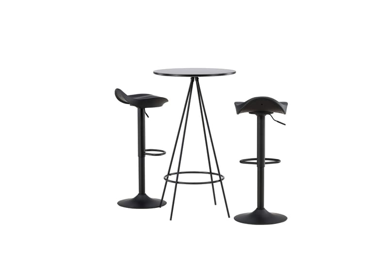 Bistro Matgrupp 60 cm Rund med 2 Adesto stolar - Svart - Möbler - Bord & matgrupper - Matgrupper