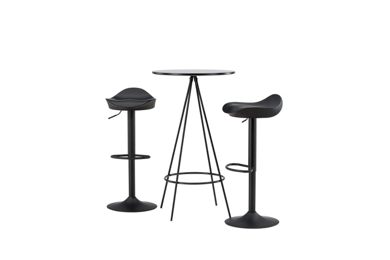 Bistro Matgrupp 60 cm Rund med 2 Adesto stolar - Svart - Möbler - Bord & matgrupper - Matgrupper