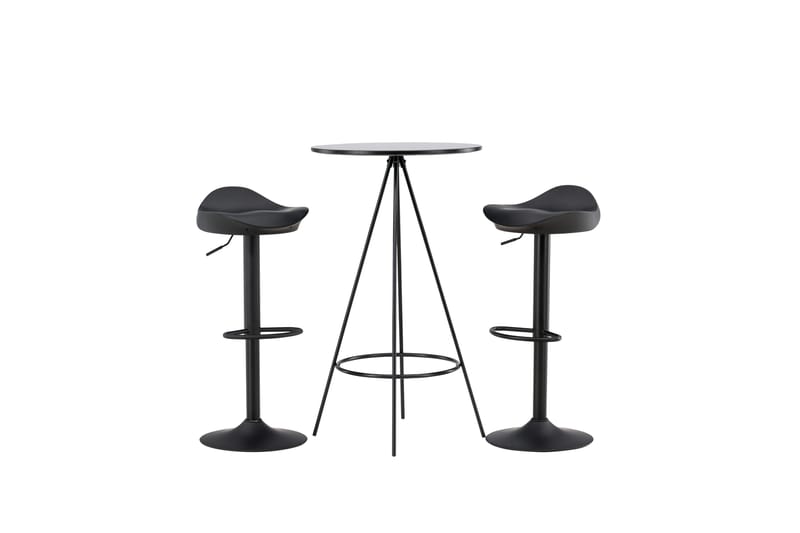 Bistro Matgrupp 60 cm Rund med 2 Adesto stolar - Svart - Möbler - Bord & matgrupper - Matgrupper