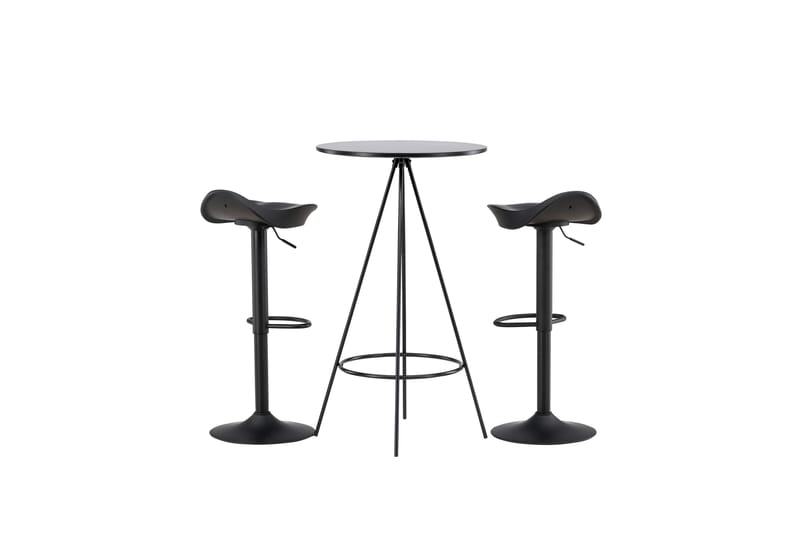 Bistro Matgrupp 60 cm Rund med 2 Adesto stolar - Svart - Möbler - Bord & matgrupper - Matgrupper