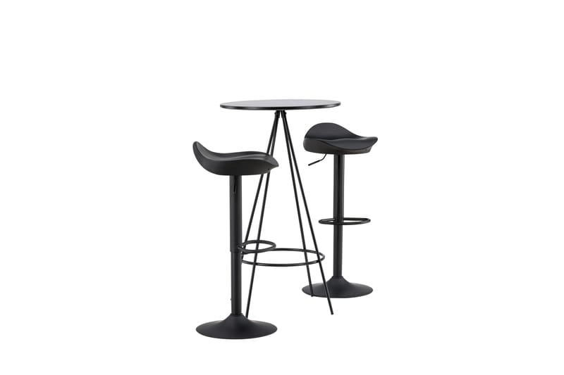 Bistro Matgrupp 60 cm Rund med 2 Adesto stolar - Svart - Möbler - Bord & matgrupper - Matgrupper