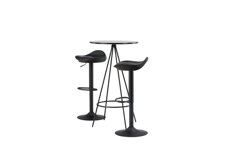 Bistro Matgrupp 60 cm Rund med 2 Adesto stolar - Svart - Möbler - Bord & matgrupper - Matgrupper