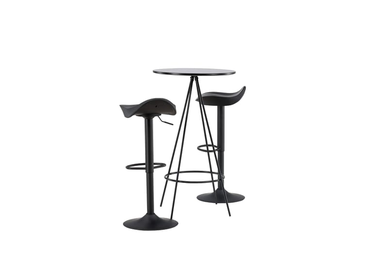 Bistro Matgrupp 60 cm Rund med 2 Adesto stolar - Svart - Möbler - Bord & matgrupper - Matgrupper