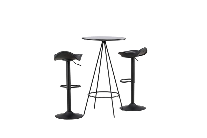 Bistro Matgrupp 60 cm Rund med 2 Adesto stolar - Svart - Möbler - Bord & matgrupper - Matgrupper