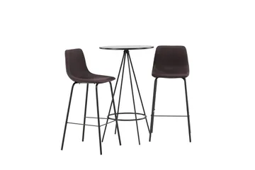 Bistro Matgrupp 60 cm Rund med 2 Alexi stolar - Svart - Möbler - Bord & matgrupper - Matgrupper