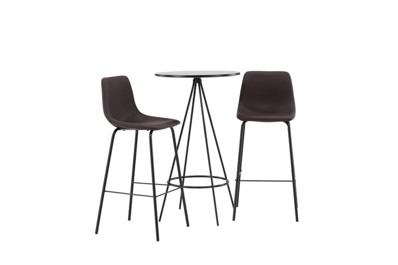 Bistro Matgrupp 60 cm Rund med 2 Alexi stolar - Svart - Möbler - Bord & matgrupper - Matgrupper