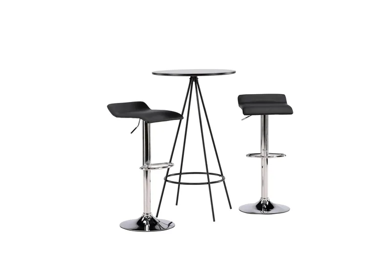 Bistro Matgrupp 60 cm Rund med 2 Jonna stolar - Svart - Möbler - Bord & matgrupper - Matgrupper