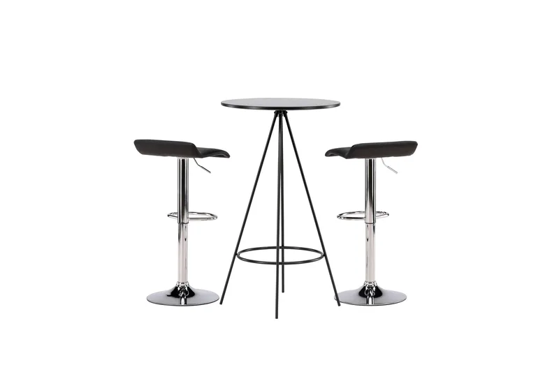 Bistro Matgrupp 60 cm Rund med 2 Jonna stolar - Svart - Möbler - Bord & matgrupper - Matgrupper