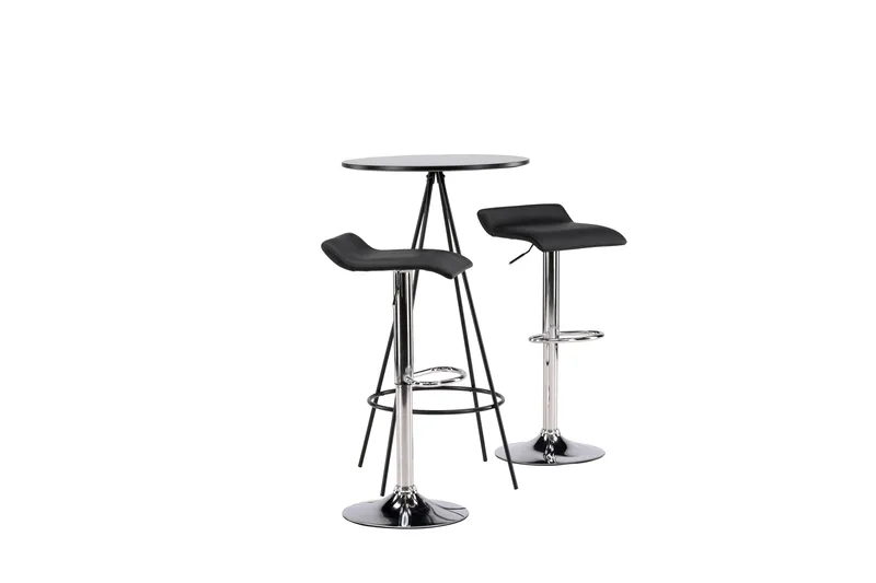 Bistro Matgrupp 60 cm Rund med 2 Jonna stolar - Svart - Möbler - Bord & matgrupper - Matgrupper