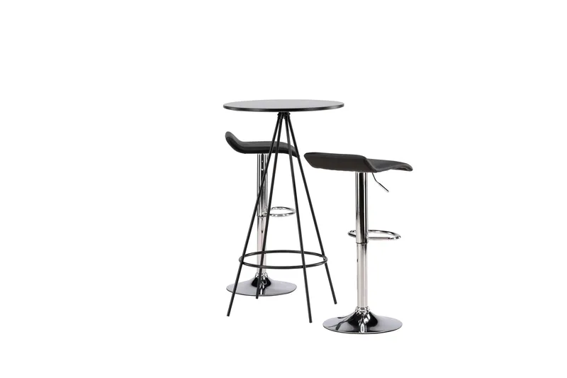 Bistro Matgrupp 60 cm Rund med 2 Jonna stolar - Svart - Möbler - Bord & matgrupper - Matgrupper