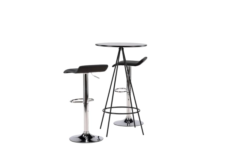 Bistro Matgrupp 60 cm Rund med 2 Jonna stolar - Svart - Möbler - Bord & matgrupper - Matgrupper