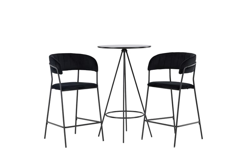 Bistro Matgrupp 60 cm Rund med 2 Lui stolar - Svart - Möbler - Bord & matgrupper - Matgrupper