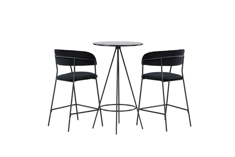 Bistro Matgrupp 60 cm Rund med 2 Lui stolar - Svart - Möbler - Bord & matgrupper - Matgrupper