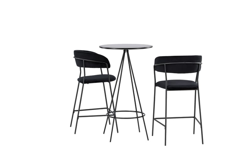 Bistro Matgrupp 60 cm Rund med 2 Lui stolar - Svart - Möbler - Bord & matgrupper - Matgrupper