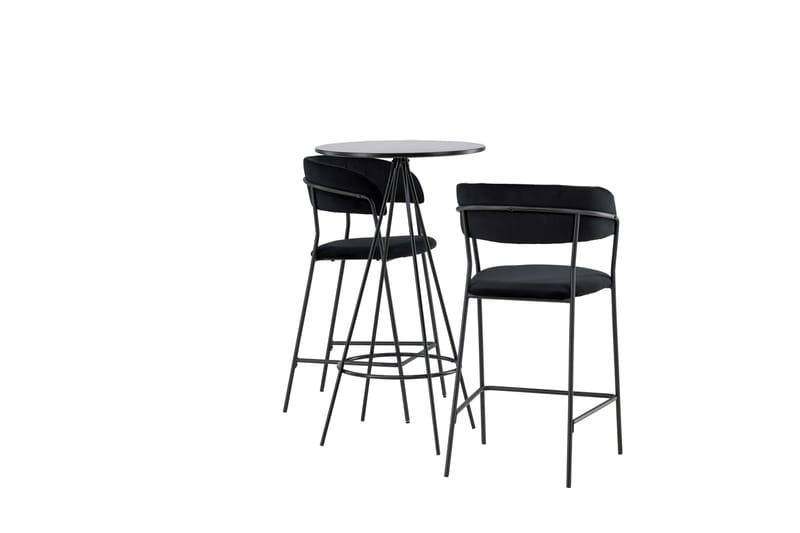 Bistro Matgrupp 60 cm Rund med 2 Lui stolar - Svart - Möbler - Bord & matgrupper - Matgrupper