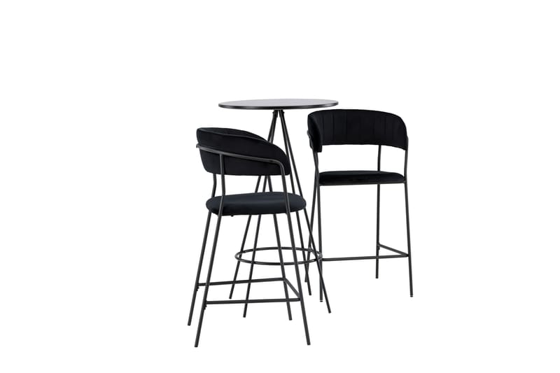 Bistro Matgrupp 60 cm Rund med 2 Lui stolar - Svart - Möbler - Bord & matgrupper - Matgrupper